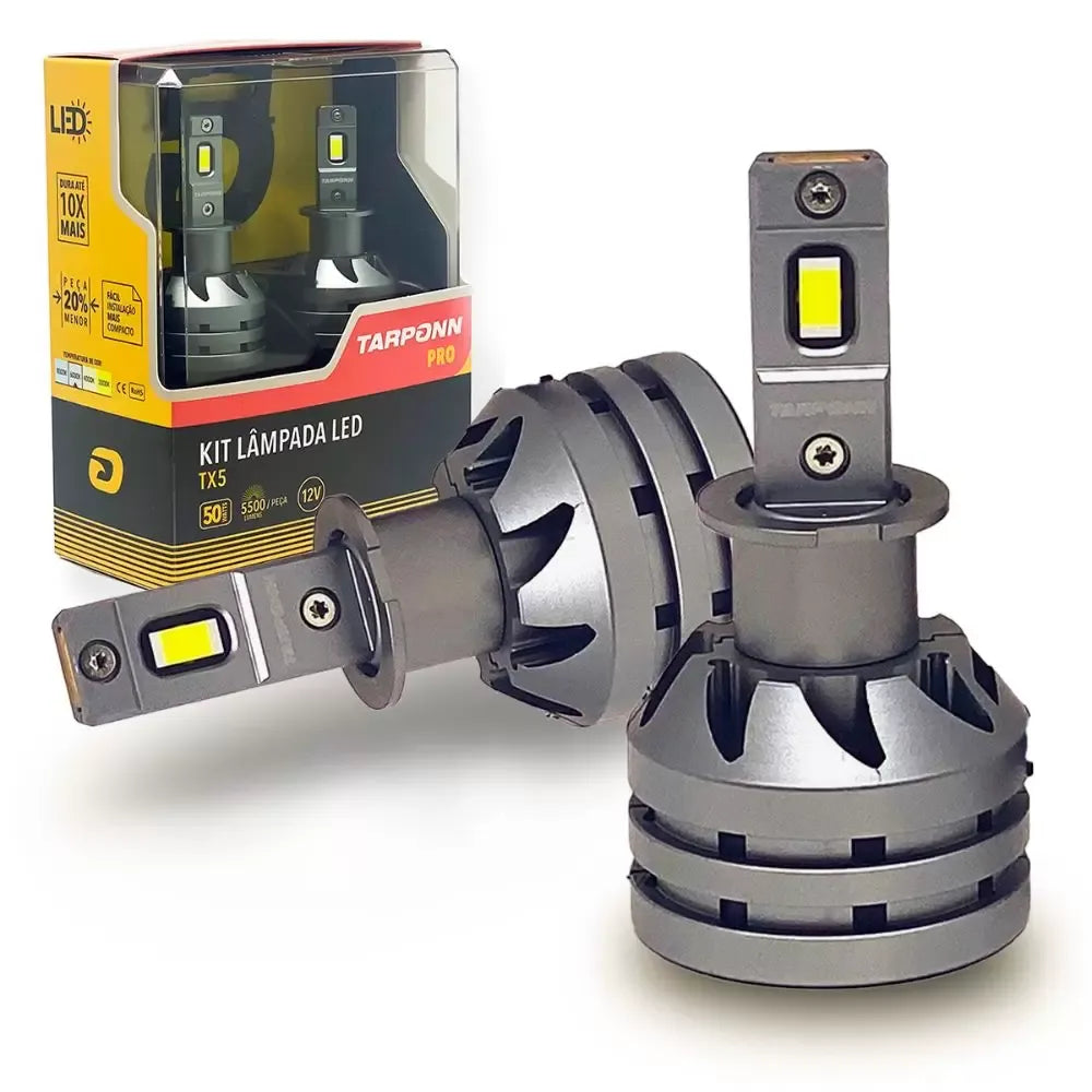 Kit Lâmpadas Led Tarponn TP-6181 TX5 Pro H3 Lumens 6000k 50w