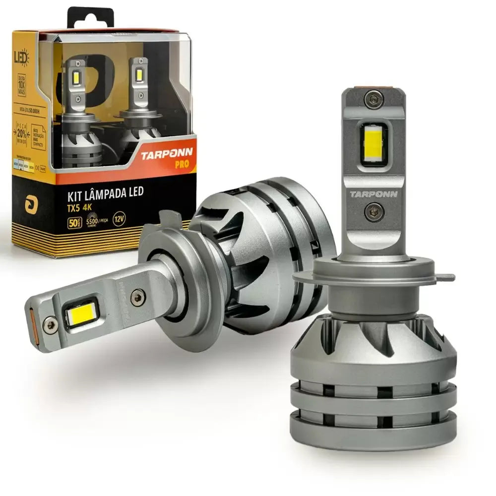 Kit Lâmpadas Led Tarponn TP-6413 TX5 Pro H7 4000k 50W