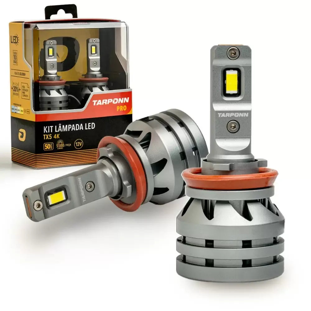 Kit Lâmpadas Led Tarponn TP-6417 TX5 Pro H8/H9/H11/H16-A 50w