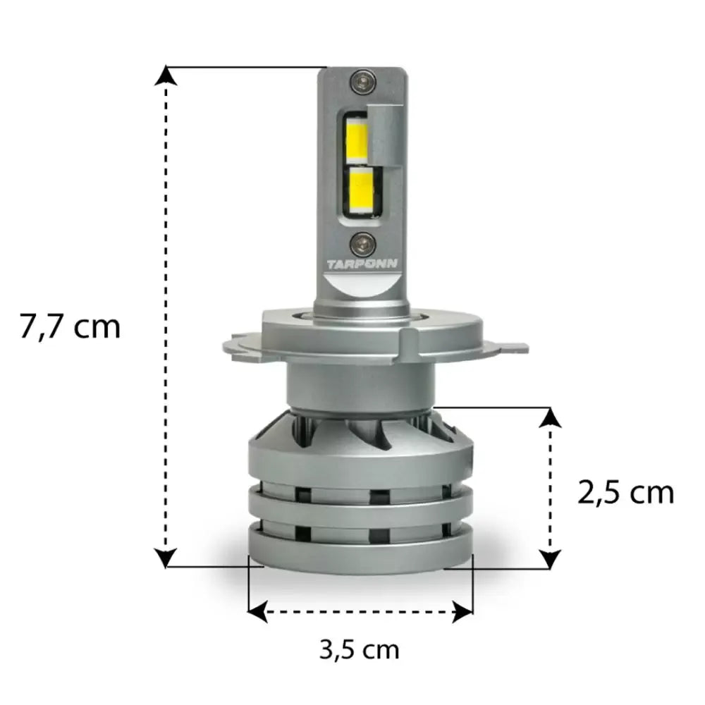 Kit Lâmpadas Led Tarponn TP-6412 TX5 Pro H4 Lumens 4000k 50w