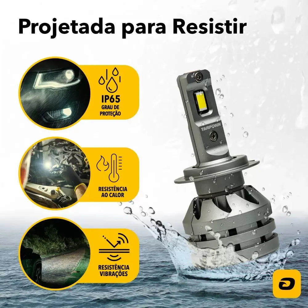 Kit Lâmpadas Led Tarponn TP-6413 TX5 Pro H7 4000k 50W