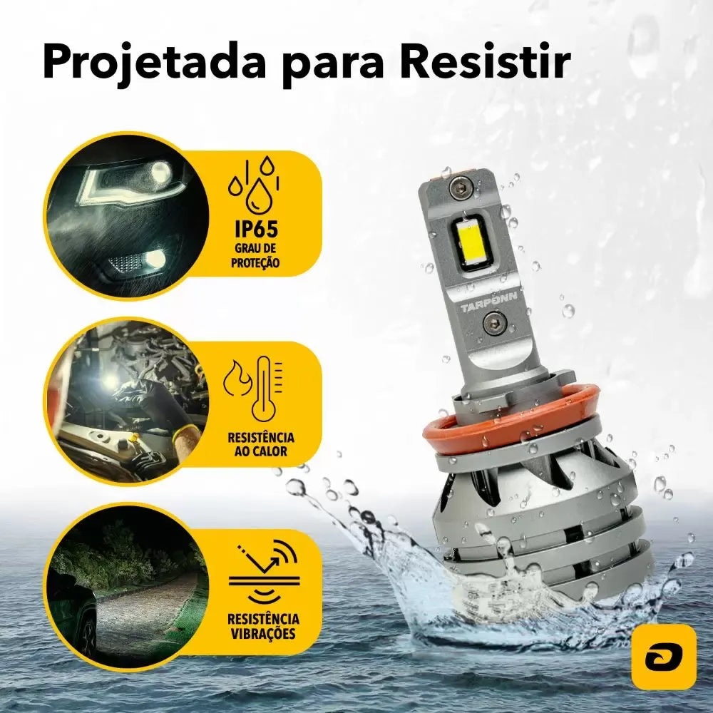 Kit Lâmpadas Led Tarponn TP-6417 TX5 Pro H8/H9/H11/H16-A 50w
