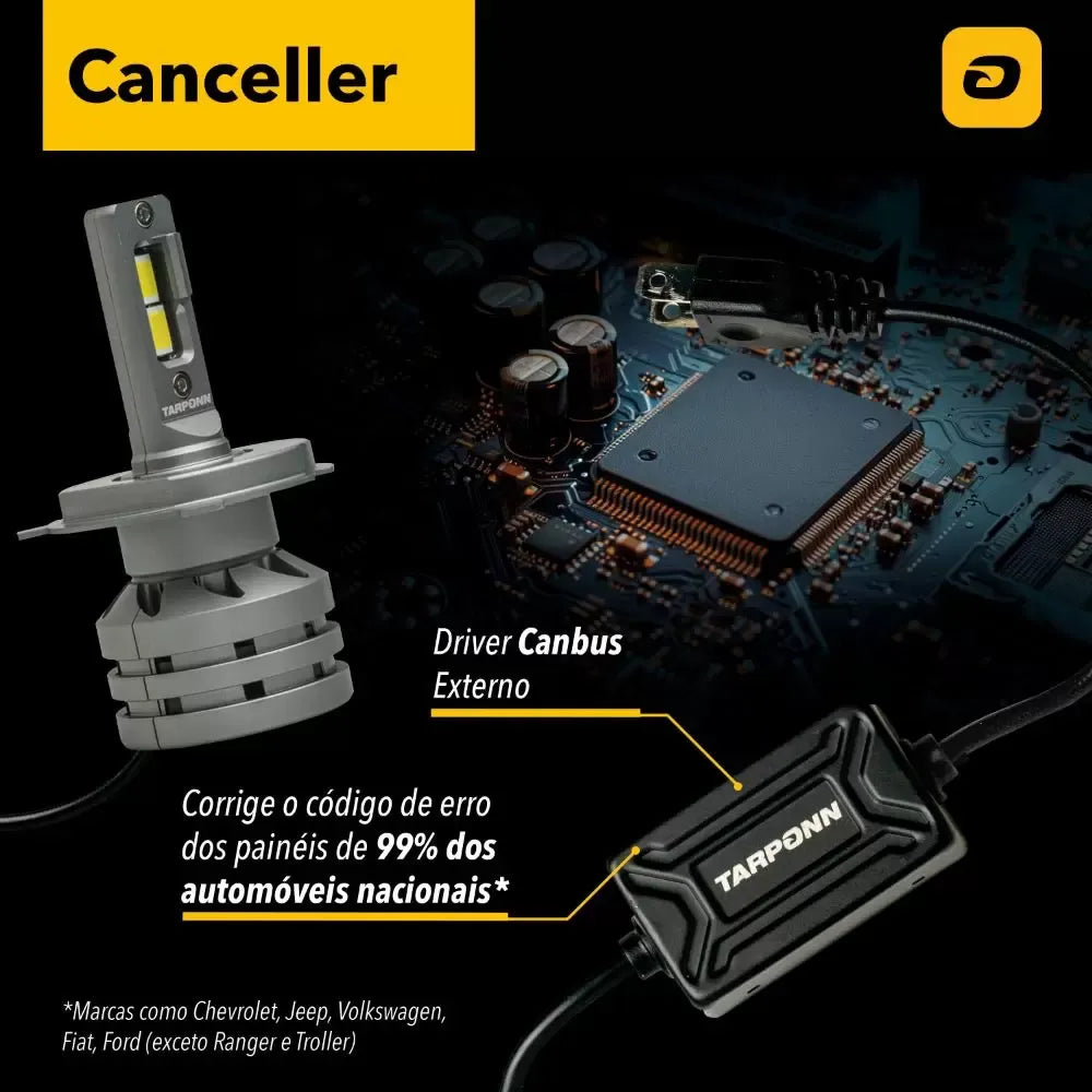 Kit Lâmpadas Led Tarponn TP-6121 TX5 Pro H4 Lumens 6000k 50w