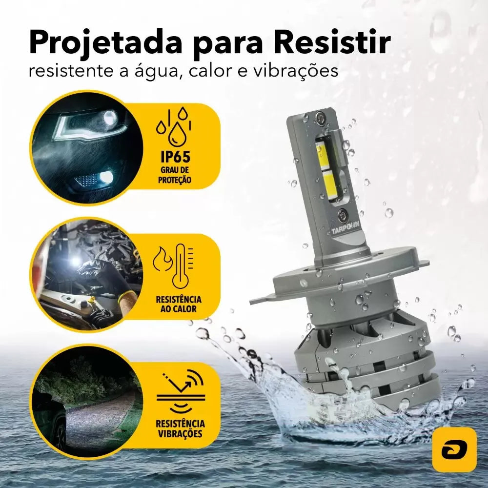 Kit Lâmpadas Led Tarponn TP-6121 TX5 Pro H4 Lumens 6000k 50w