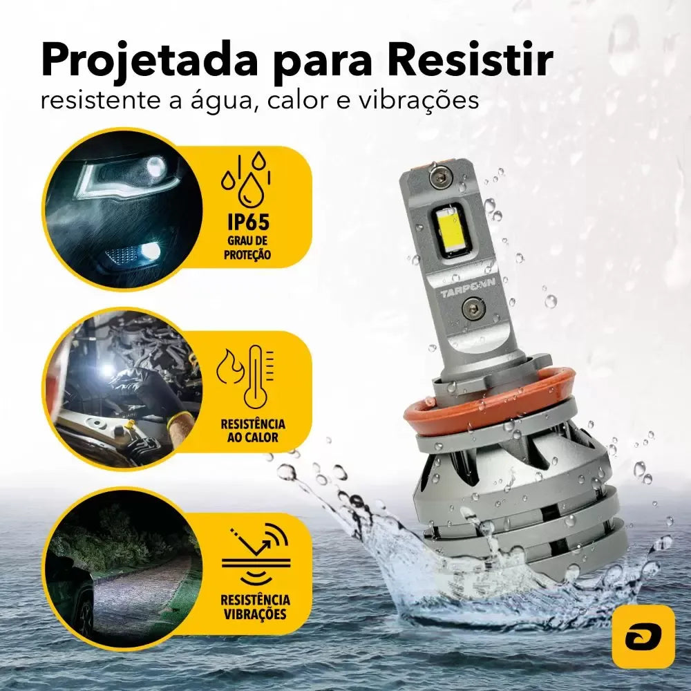 Kit Lâmpadas Led Tarponn TP-6417 TX5 Pro H8/H9/H11/H16-A 50w
