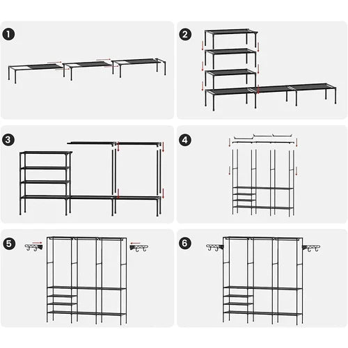 Guarda Roupa Decoteam Dobrável Closet Aberto Organizador Aço