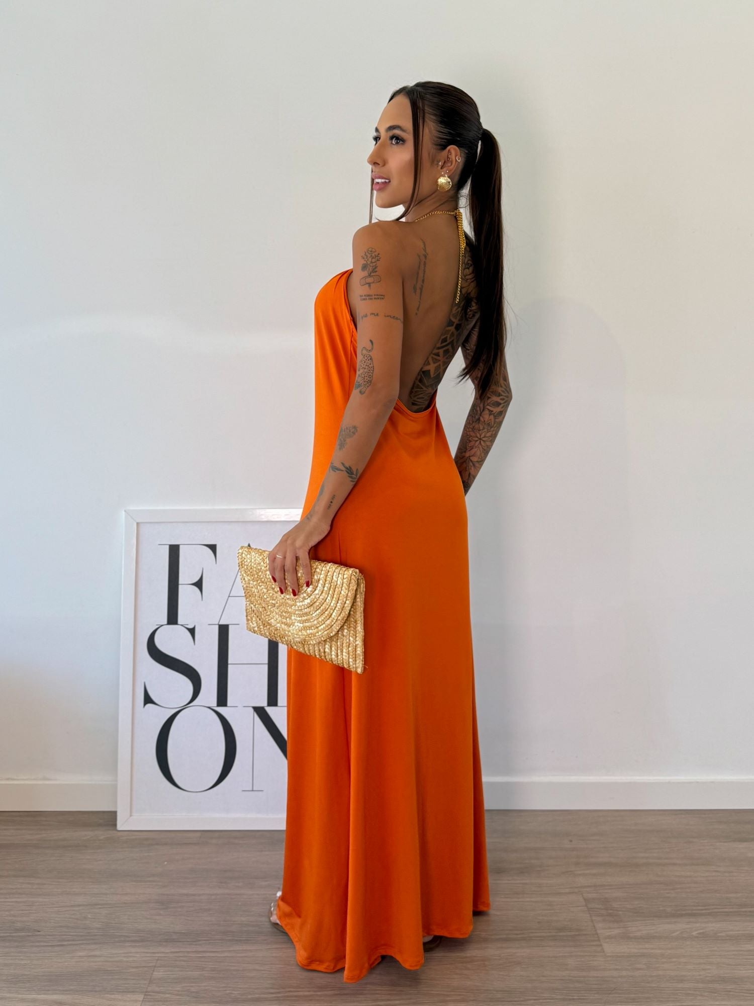 VESTIDO LONGO AURORA LARANJA